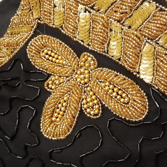 NWT, Vintage Laurence Kazar Black and Gold Hand Beaded Jacket - Picture 9 of 17